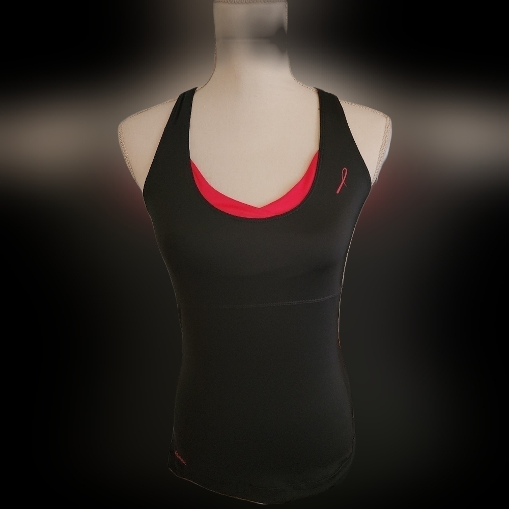 EUC REEBOK ATHLETIC TANK with CANCER AWARENESS RIBBON - Picture 2 of 6